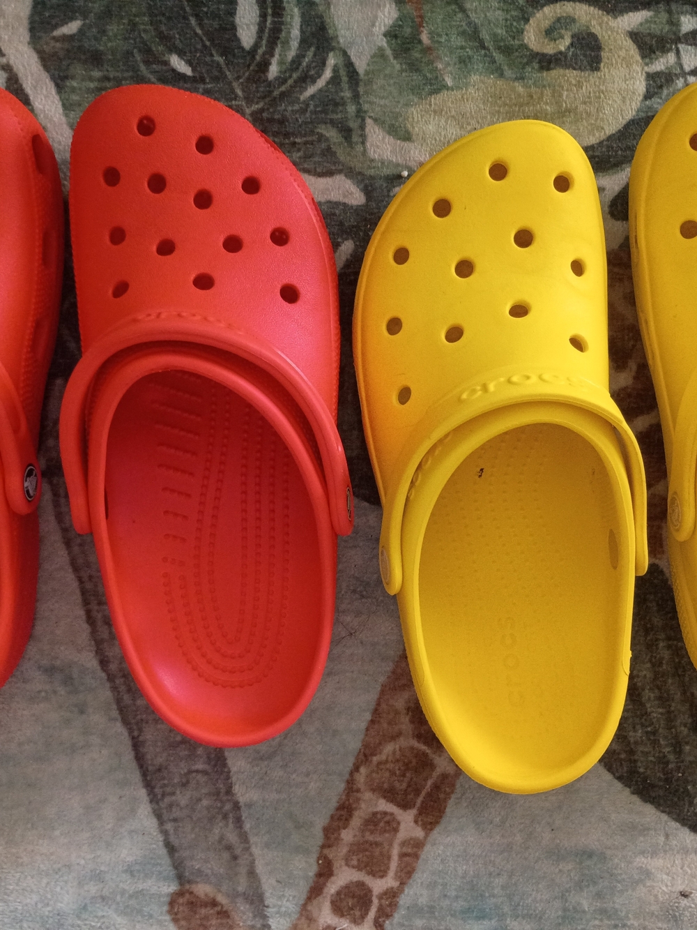 CROCS Clogs in Bright Orange and Yellow